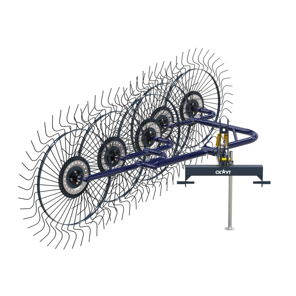 СКАУТ PL-5600 Грабли ворошилки для трактора, пять колес сгребания 301013002  | купить с доставкой в Краснодаре по цене со скидкой
