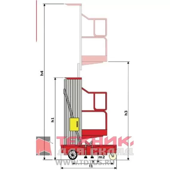 LEMA LM WPAM-1B-080 AC 130 кг 8 м Несамоходный сетевой телескопический подъемник в Краснодаре, Грузоподъемность: 130 кг, Высота подъема, м.: 8 м, Тип питания: сетевые (AC) купить по выгодной цене 100kwatt.ru