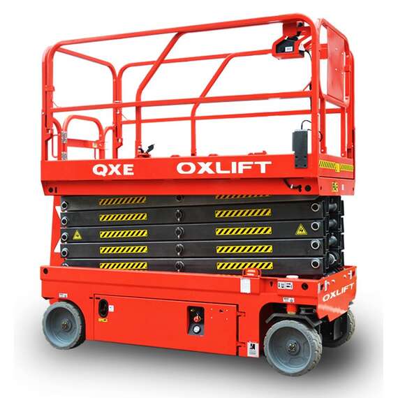 OXLIFT QXE 14320H 320 кг 12 м Самоходный ножничный подъемник с гидравлическим двигателем в Краснодаре купить по выгодной цене 100kwatt.ru