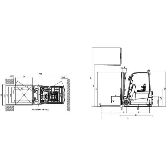 XILIN CPD20SA-16 Li-ion 1,6 т 3 м Погрузчик электрический трехопорный (900 мм 48V/350AH/100A) арт. 1025894 в Краснодаре купить по выгодной цене 100kwatt.ru