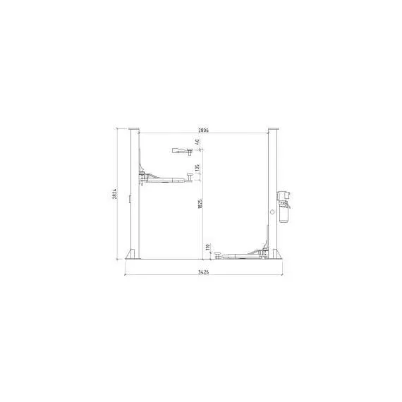 SYSTEM T4i 380В Двухстоечный подъемник с нижней синхронизацией (прямые лапы) в Краснодаре, Грузоподъемность: 4 тонны (4000 кг), Напряжение: 380 В, Варианты модели: с прямыми лапами купить по выгодной цене 100kwatt.ru