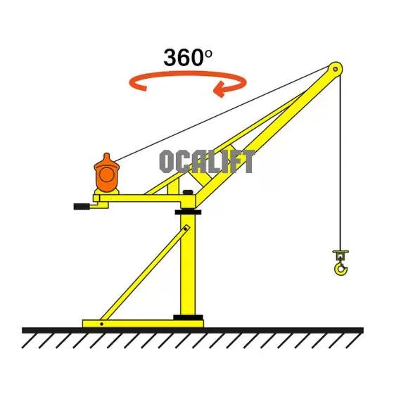 OCALIFT KADET 400 кг Мини кран переносной поворотный со стрелой (без лебёдки) в Краснодаре купить по выгодной цене 100kwatt.ru