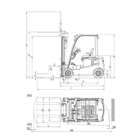 OXLIFT RX20 2 т 3 м SS FFL Li-ion Электрический погрузчик (свободный подъем вил, боковое смещение каретки) в Краснодаре купить по выгодной цене 100kwatt.ru