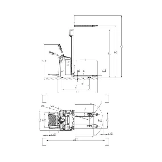 GROS (MIMA) MB1545LC-Li-ion FFL 1,5 т 4,5 м Самоходный штабелер с платформой и свободным подъемом в Краснодаре купить по выгодной цене 100kwatt.ru