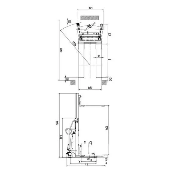 OXLIFT SES15 2500 мм 1500 кг Штабелер с электроподъемом и раздвижными вилами в Краснодаре, Грузоподъемность: 1.5 тонны (1500 кг), Высота подъема вил, м.: 2.5 м, Тип батареи: Кислотная, обслуживаемая купить по выгодной цене 100kwatt.ru