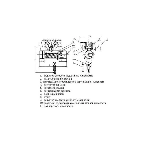 TOR CD 3 т 12 м Стационарная Таль электрическая арт. 1093128 в Краснодаре купить по выгодной цене 100kwatt.ru