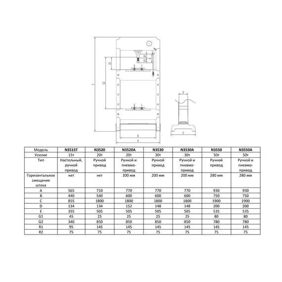 NORDBERG N3530A Пресс с пневмоприводом 30т PRO в Краснодаре купить по выгодной цене 100kwatt.ru