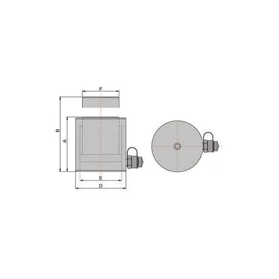 TOR ДГ150П50Г (HHYG-15050LS) Домкрат гидравлический, 150Т, ход штока 50 мм, односторонний, с пружинным возвратом штока, с фиксирующей гайкой арт. 1004740 в Краснодаре купить по выгодной цене 100kwatt.ru