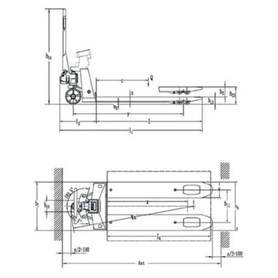 OXLIFT OX 20V 2000 Кг Гидравлическая тележка с весами, рохля в Краснодаре купить по выгодной цене 100kwatt.ru